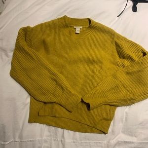 mustard pull over sweater